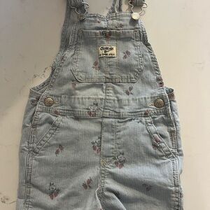 OshKosh B'gosh Floral Striped Overalls